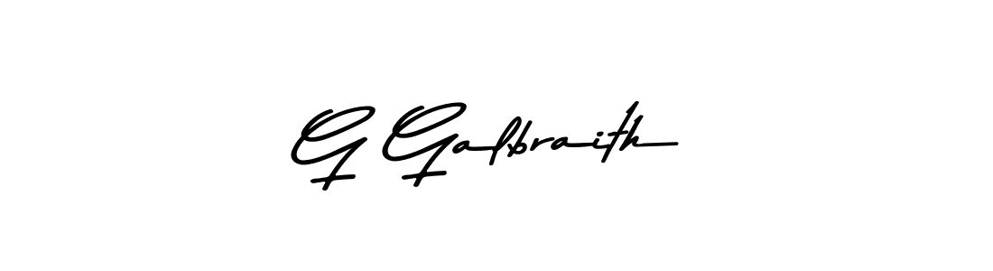 How to make G Galbraith name signature. Use Asem Kandis PERSONAL USE style for creating short signs online. This is the latest handwritten sign. G Galbraith signature style 9 images and pictures png