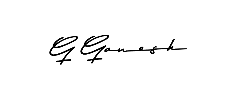 Create a beautiful signature design for name G Ganesh. With this signature (Asem Kandis PERSONAL USE) fonts, you can make a handwritten signature for free. G Ganesh signature style 9 images and pictures png