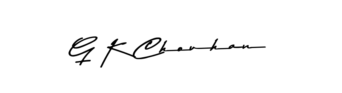 Make a beautiful signature design for name G K Chouhan. With this signature (Asem Kandis PERSONAL USE) style, you can create a handwritten signature for free. G K Chouhan signature style 9 images and pictures png