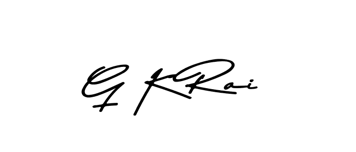 Create a beautiful signature design for name G K Rai. With this signature (Asem Kandis PERSONAL USE) fonts, you can make a handwritten signature for free. G K Rai signature style 9 images and pictures png