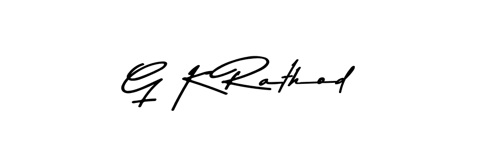 Make a beautiful signature design for name G K Rathod. With this signature (Asem Kandis PERSONAL USE) style, you can create a handwritten signature for free. G K Rathod signature style 9 images and pictures png