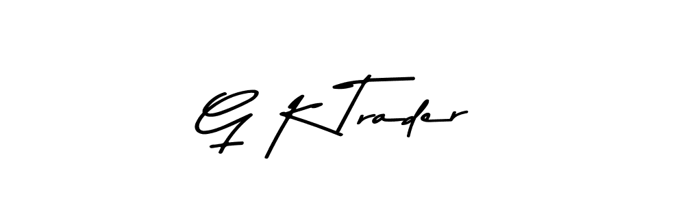 How to make G K Trader name signature. Use Asem Kandis PERSONAL USE style for creating short signs online. This is the latest handwritten sign. G K Trader signature style 9 images and pictures png