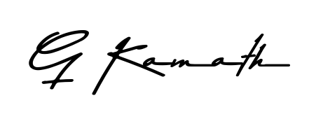 Transform the name G Kamath into a signature masterpiece using Asem Kandis PERSONAL USE font. Ideal for photographers, artists, and creators looking for watermarks. G Kamath signature style 9 images and pictures png