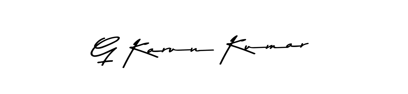 Design your own signature with our free online signature maker. With this signature software, you can create a handwritten (Asem Kandis PERSONAL USE) signature for name G Karun Kumar. G Karun Kumar signature style 9 images and pictures png