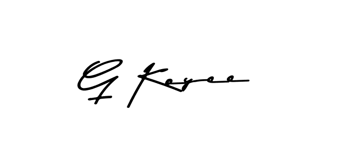 You should practise on your own different ways (Asem Kandis PERSONAL USE) to write your name (G Koyee) in signature. don't let someone else do it for you. G Koyee signature style 9 images and pictures png