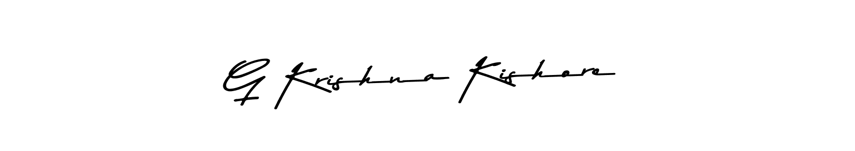 Create a beautiful signature design for name G Krishna Kishore. With this signature (Asem Kandis PERSONAL USE) fonts, you can make a handwritten signature for free. G Krishna Kishore signature style 9 images and pictures png