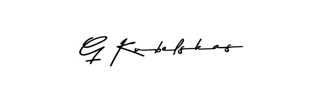 The best way (Asem Kandis PERSONAL USE) to make a short signature is to pick only two or three words in your name. The name G Kubelskas include a total of six letters. For converting this name. G Kubelskas signature style 9 images and pictures png