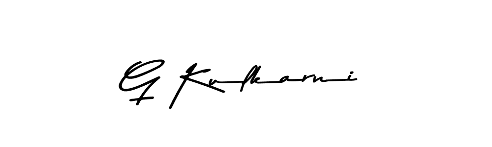 How to make G Kulkarni name signature. Use Asem Kandis PERSONAL USE style for creating short signs online. This is the latest handwritten sign. G Kulkarni signature style 9 images and pictures png