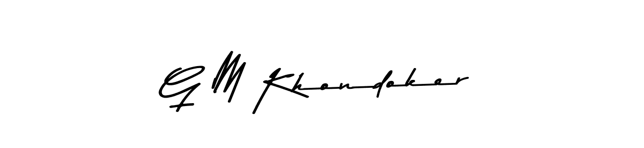 Use a signature maker to create a handwritten signature online. With this signature software, you can design (Asem Kandis PERSONAL USE) your own signature for name G M Khondoker. G M Khondoker signature style 9 images and pictures png