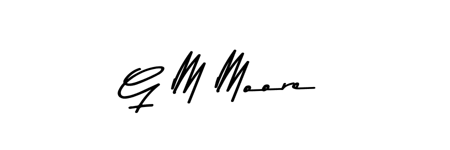 How to make G M Moore name signature. Use Asem Kandis PERSONAL USE style for creating short signs online. This is the latest handwritten sign. G M Moore signature style 9 images and pictures png