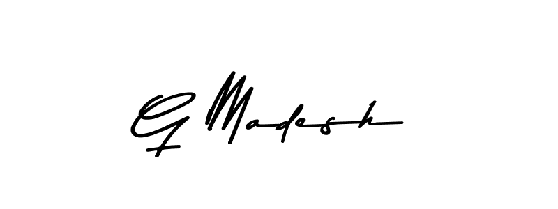 The best way (Asem Kandis PERSONAL USE) to make a short signature is to pick only two or three words in your name. The name G Madesh include a total of six letters. For converting this name. G Madesh signature style 9 images and pictures png