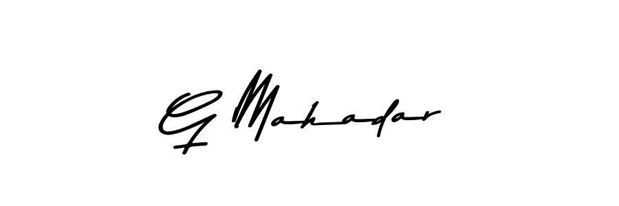 How to make G Mahadar name signature. Use Asem Kandis PERSONAL USE style for creating short signs online. This is the latest handwritten sign. G Mahadar signature style 9 images and pictures png