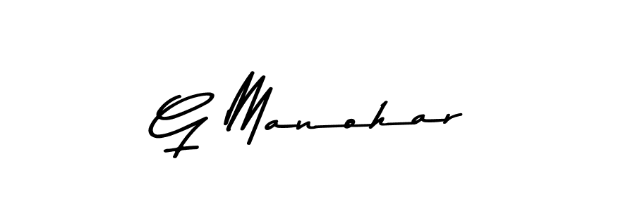Make a beautiful signature design for name G Manohar. With this signature (Asem Kandis PERSONAL USE) style, you can create a handwritten signature for free. G Manohar signature style 9 images and pictures png