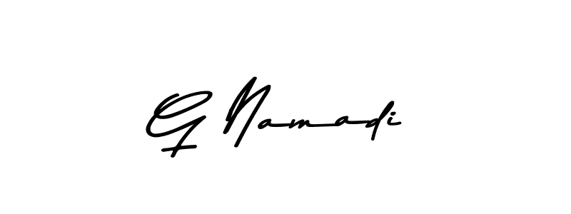 Create a beautiful signature design for name G Namadi. With this signature (Asem Kandis PERSONAL USE) fonts, you can make a handwritten signature for free. G Namadi signature style 9 images and pictures png