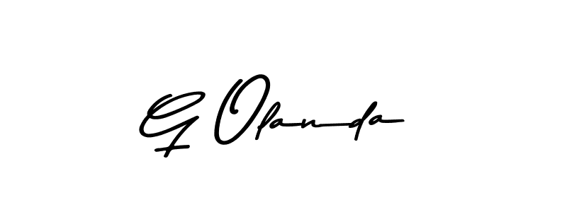 Create a beautiful signature design for name G Olanda. With this signature (Asem Kandis PERSONAL USE) fonts, you can make a handwritten signature for free. G Olanda signature style 9 images and pictures png