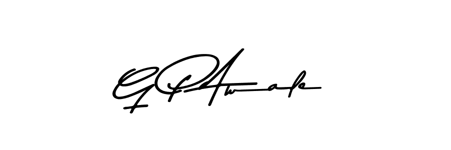 How to make G P Awale name signature. Use Asem Kandis PERSONAL USE style for creating short signs online. This is the latest handwritten sign. G P Awale signature style 9 images and pictures png