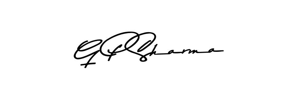 Create a beautiful signature design for name G P Sharma. With this signature (Asem Kandis PERSONAL USE) fonts, you can make a handwritten signature for free. G P Sharma signature style 9 images and pictures png