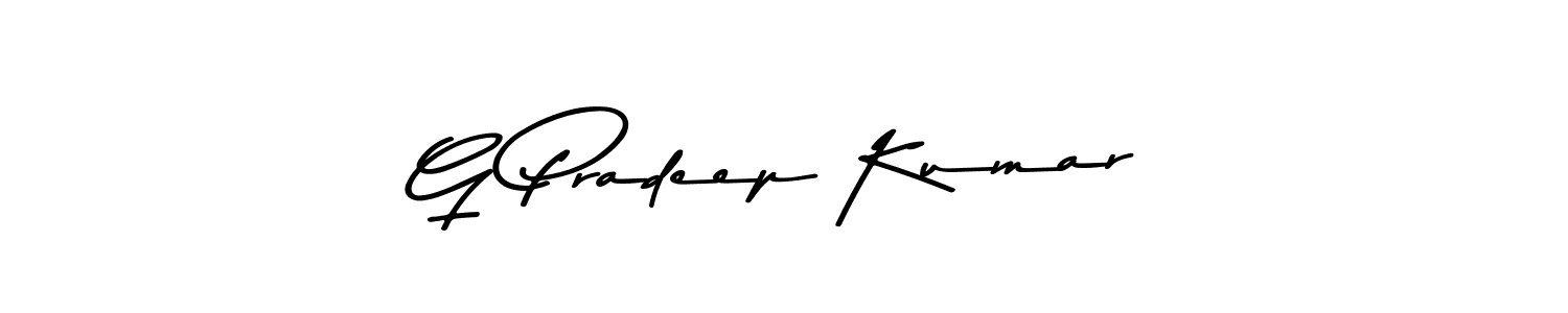 The best way (Asem Kandis PERSONAL USE) to make a short signature is to pick only two or three words in your name. The name G Pradeep Kumar include a total of six letters. For converting this name. G Pradeep Kumar signature style 9 images and pictures png