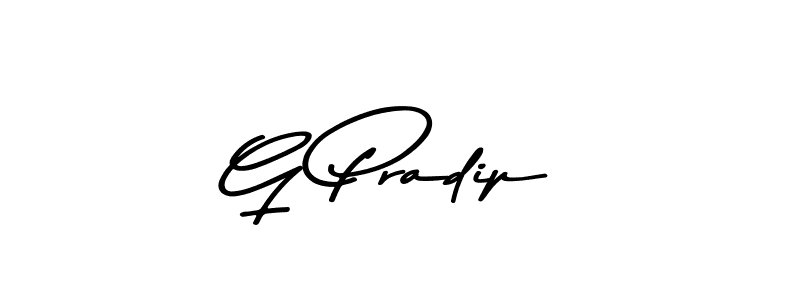 Create a beautiful signature design for name G Pradip. With this signature (Asem Kandis PERSONAL USE) fonts, you can make a handwritten signature for free. G Pradip signature style 9 images and pictures png