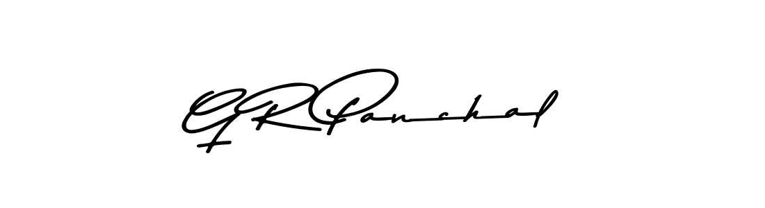 Make a beautiful signature design for name G R Panchal. With this signature (Asem Kandis PERSONAL USE) style, you can create a handwritten signature for free. G R Panchal signature style 9 images and pictures png