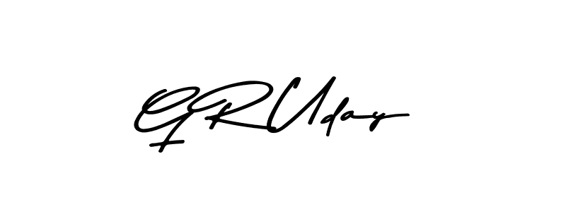 How to make G R Uday name signature. Use Asem Kandis PERSONAL USE style for creating short signs online. This is the latest handwritten sign. G R Uday signature style 9 images and pictures png