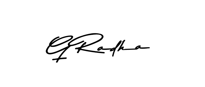 Design your own signature with our free online signature maker. With this signature software, you can create a handwritten (Asem Kandis PERSONAL USE) signature for name G Radha. G Radha signature style 9 images and pictures png