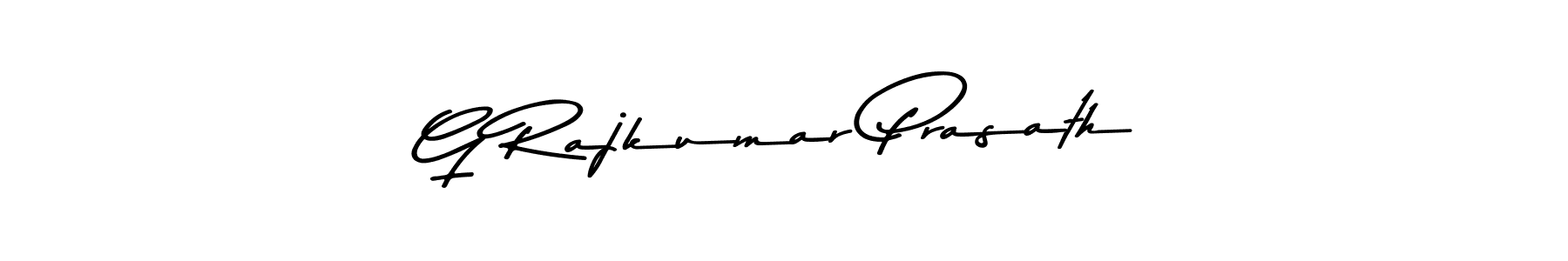 How to make G Rajkumar Prasath name signature. Use Asem Kandis PERSONAL USE style for creating short signs online. This is the latest handwritten sign. G Rajkumar Prasath signature style 9 images and pictures png