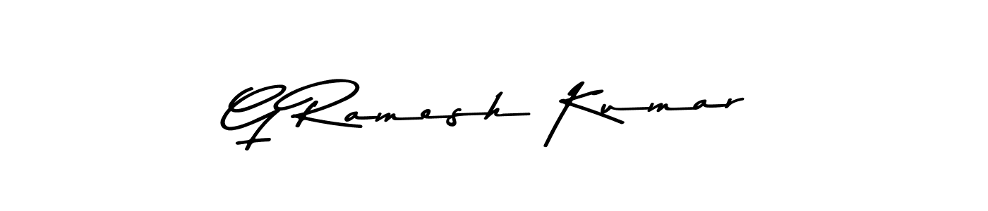 How to make G Ramesh Kumar name signature. Use Asem Kandis PERSONAL USE style for creating short signs online. This is the latest handwritten sign. G Ramesh Kumar signature style 9 images and pictures png