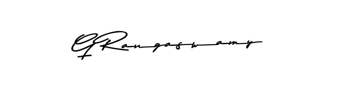 Create a beautiful signature design for name G Rangaswamy. With this signature (Asem Kandis PERSONAL USE) fonts, you can make a handwritten signature for free. G Rangaswamy signature style 9 images and pictures png