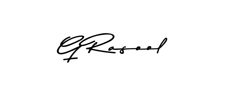 Design your own signature with our free online signature maker. With this signature software, you can create a handwritten (Asem Kandis PERSONAL USE) signature for name G Rasool. G Rasool signature style 9 images and pictures png