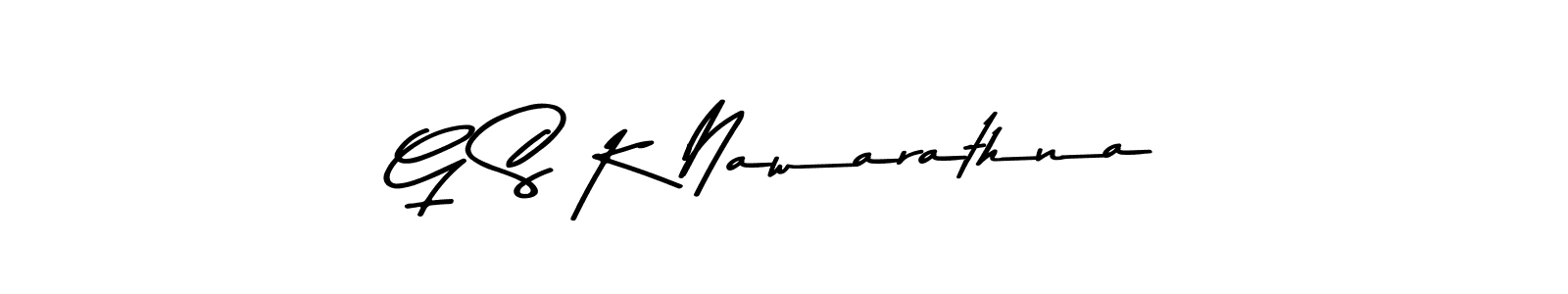 Design your own signature with our free online signature maker. With this signature software, you can create a handwritten (Asem Kandis PERSONAL USE) signature for name G S K Nawarathna. G S K Nawarathna signature style 9 images and pictures png