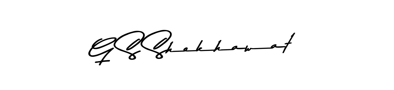 How to make G S Shekhawat name signature. Use Asem Kandis PERSONAL USE style for creating short signs online. This is the latest handwritten sign. G S Shekhawat signature style 9 images and pictures png