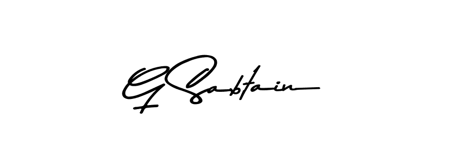 The best way (Asem Kandis PERSONAL USE) to make a short signature is to pick only two or three words in your name. The name G Sabtain include a total of six letters. For converting this name. G Sabtain signature style 9 images and pictures png