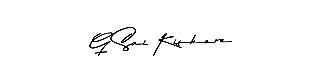 The best way (Asem Kandis PERSONAL USE) to make a short signature is to pick only two or three words in your name. The name G Sai Kishore include a total of six letters. For converting this name. G Sai Kishore signature style 9 images and pictures png