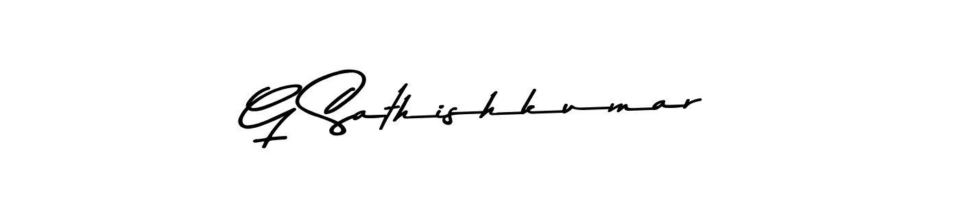 Make a beautiful signature design for name G Sathishkumar. With this signature (Asem Kandis PERSONAL USE) style, you can create a handwritten signature for free. G Sathishkumar signature style 9 images and pictures png