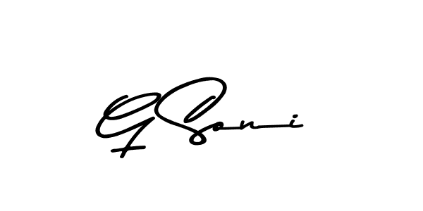 Use a signature maker to create a handwritten signature online. With this signature software, you can design (Asem Kandis PERSONAL USE) your own signature for name G Soni. G Soni signature style 9 images and pictures png