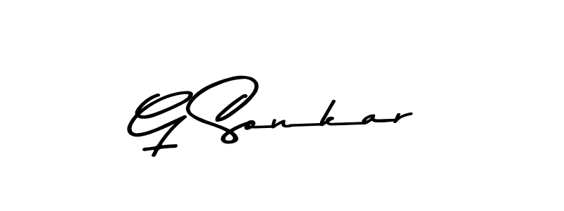 Create a beautiful signature design for name G Sonkar. With this signature (Asem Kandis PERSONAL USE) fonts, you can make a handwritten signature for free. G Sonkar signature style 9 images and pictures png