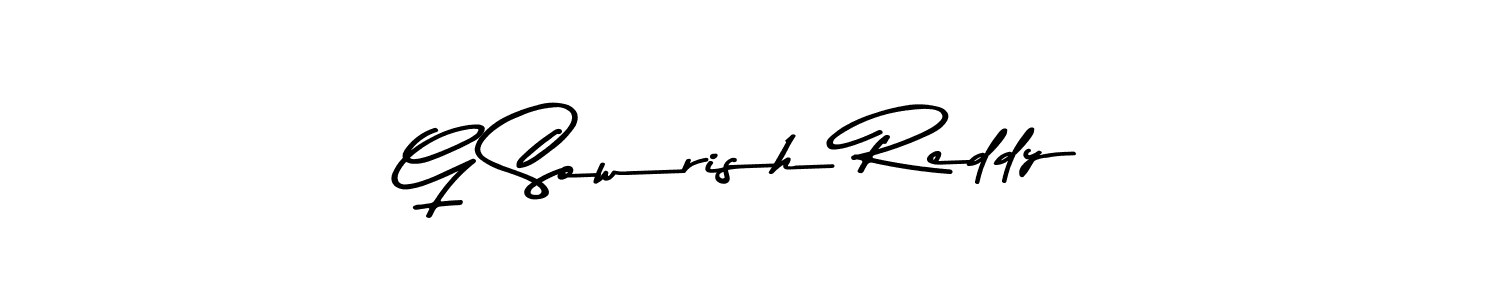 Use a signature maker to create a handwritten signature online. With this signature software, you can design (Asem Kandis PERSONAL USE) your own signature for name G Sowrish Reddy. G Sowrish Reddy signature style 9 images and pictures png