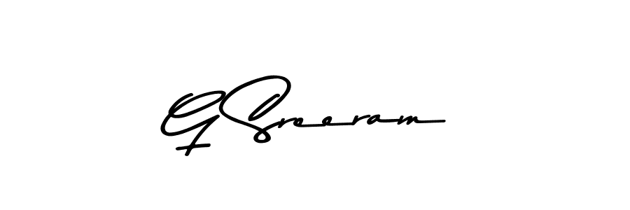 Make a beautiful signature design for name G Sreeram. With this signature (Asem Kandis PERSONAL USE) style, you can create a handwritten signature for free. G Sreeram signature style 9 images and pictures png