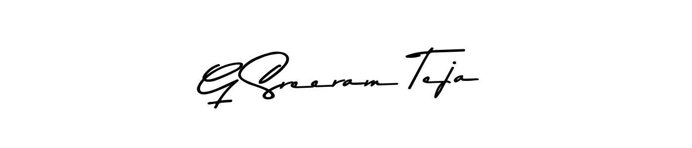 How to make G Sreeram Teja name signature. Use Asem Kandis PERSONAL USE style for creating short signs online. This is the latest handwritten sign. G Sreeram Teja signature style 9 images and pictures png