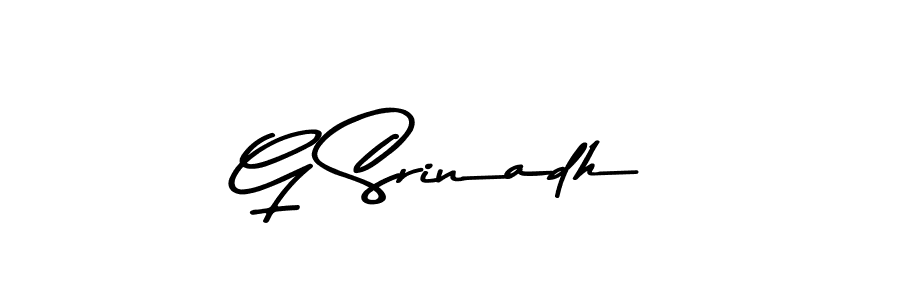 The best way (Asem Kandis PERSONAL USE) to make a short signature is to pick only two or three words in your name. The name G Srinadh include a total of six letters. For converting this name. G Srinadh signature style 9 images and pictures png