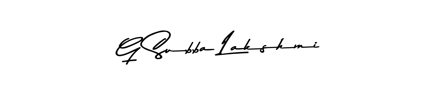 Design your own signature with our free online signature maker. With this signature software, you can create a handwritten (Asem Kandis PERSONAL USE) signature for name G Subba Lakshmi. G Subba Lakshmi signature style 9 images and pictures png