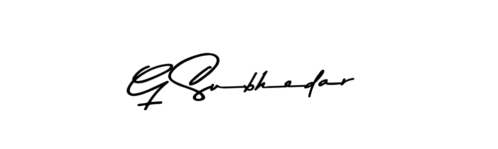 Create a beautiful signature design for name G Subhedar. With this signature (Asem Kandis PERSONAL USE) fonts, you can make a handwritten signature for free. G Subhedar signature style 9 images and pictures png