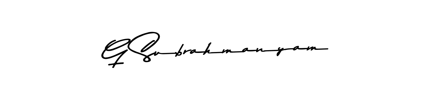 Design your own signature with our free online signature maker. With this signature software, you can create a handwritten (Asem Kandis PERSONAL USE) signature for name G Subrahmanyam. G Subrahmanyam signature style 9 images and pictures png