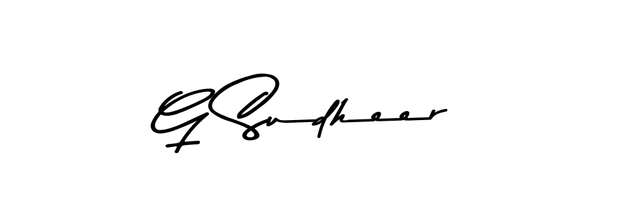 Make a beautiful signature design for name G Sudheer. With this signature (Asem Kandis PERSONAL USE) style, you can create a handwritten signature for free. G Sudheer signature style 9 images and pictures png