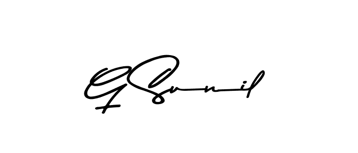 Use a signature maker to create a handwritten signature online. With this signature software, you can design (Asem Kandis PERSONAL USE) your own signature for name G Sunil. G Sunil signature style 9 images and pictures png