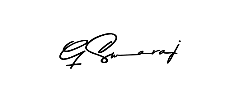 Design your own signature with our free online signature maker. With this signature software, you can create a handwritten (Asem Kandis PERSONAL USE) signature for name G Swaraj. G Swaraj signature style 9 images and pictures png