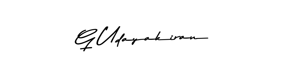 Create a beautiful signature design for name G Udayakiran. With this signature (Asem Kandis PERSONAL USE) fonts, you can make a handwritten signature for free. G Udayakiran signature style 9 images and pictures png