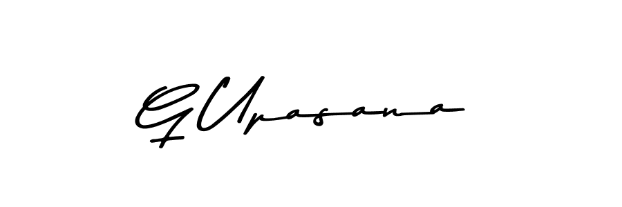 How to make G Upasana name signature. Use Asem Kandis PERSONAL USE style for creating short signs online. This is the latest handwritten sign. G Upasana signature style 9 images and pictures png