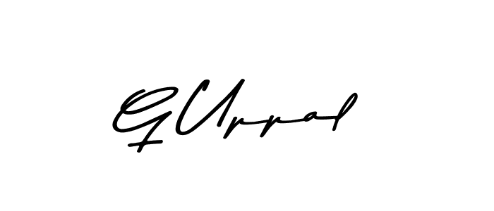 How to make G Uppal name signature. Use Asem Kandis PERSONAL USE style for creating short signs online. This is the latest handwritten sign. G Uppal signature style 9 images and pictures png